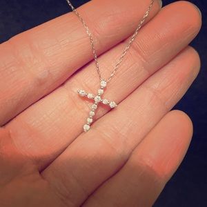 Cross Diamond White Gold Necklace